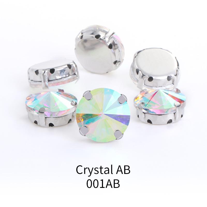 Kulaté korálky 18mm knoflíky, skleněný kámen se stříbrnými drápy, našívací kamínky, krystaly, štrasové diamanty pro vyšívání oděvů