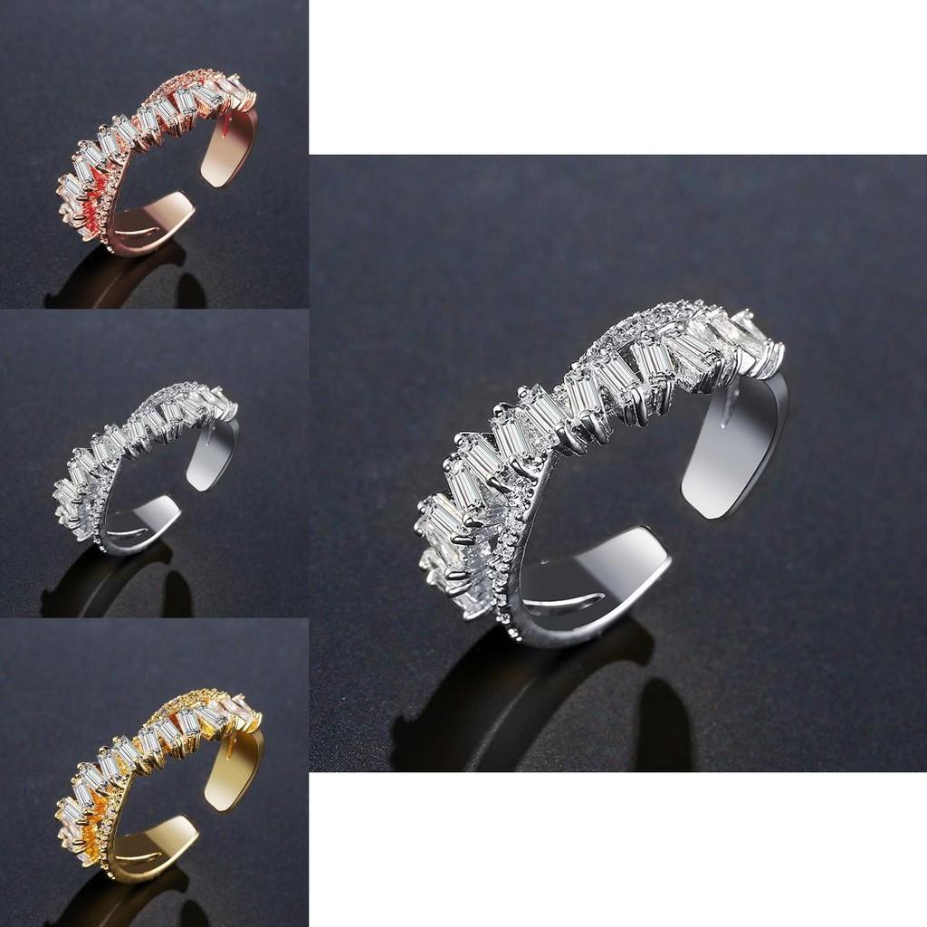 Copper Chic Adjustable Ring With Unique Wave Shape And Shimmering Stone Zircon