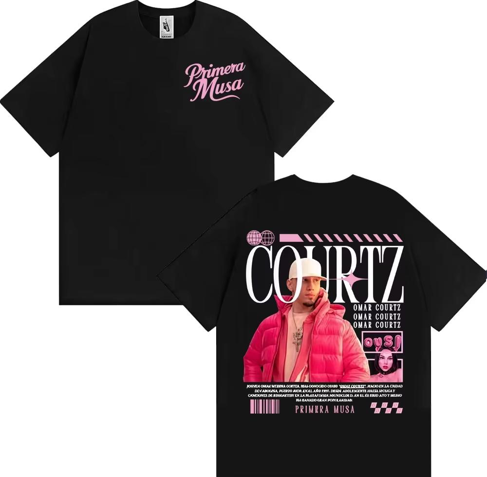2026 Rapper Omar Courtz Primera Musa Tour Tshirt Men Women Clothing Hip Hop Vintage Tee Shirt Casual High Quality Tees Unisex