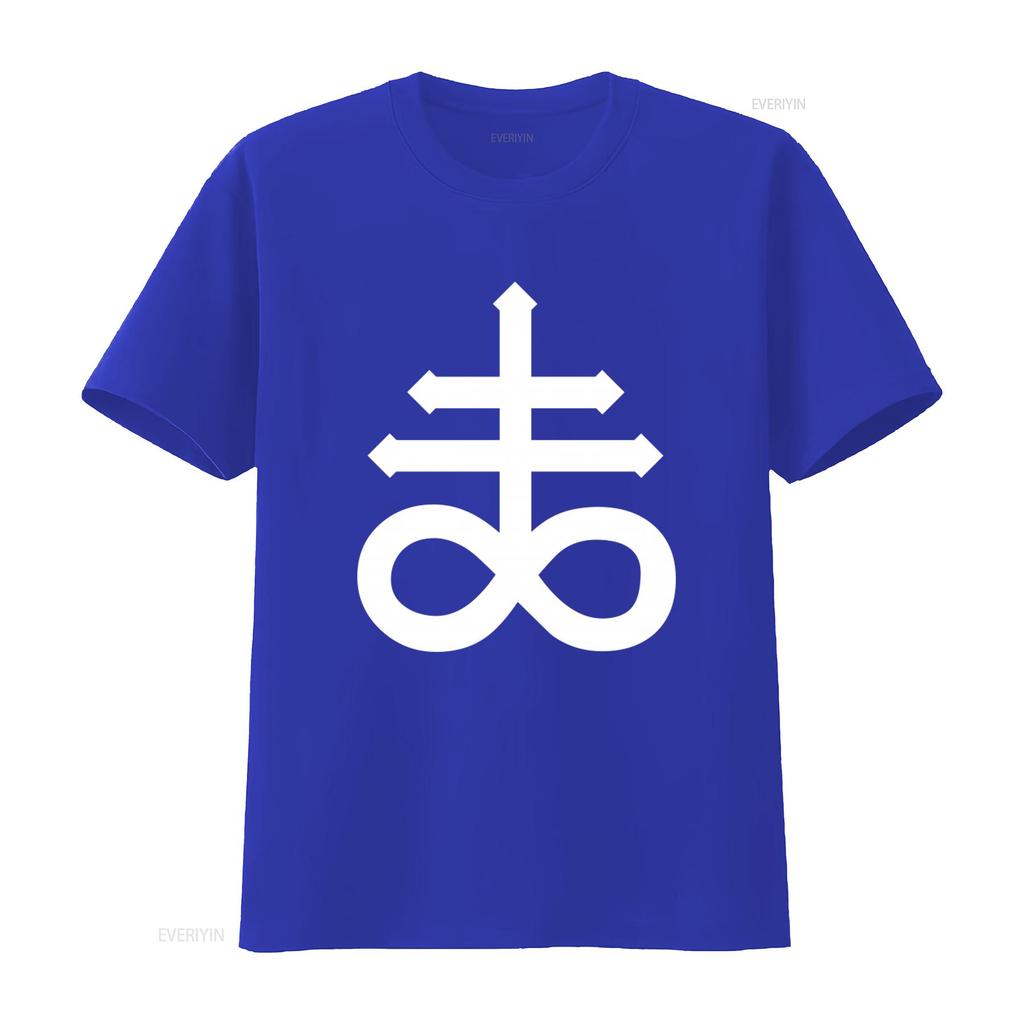 Mens Leviathan Cross T Shirt Satans Devil Design Unique and Edgy Fashion Statement vintage Washed Unisex Top For Everyday Wear
