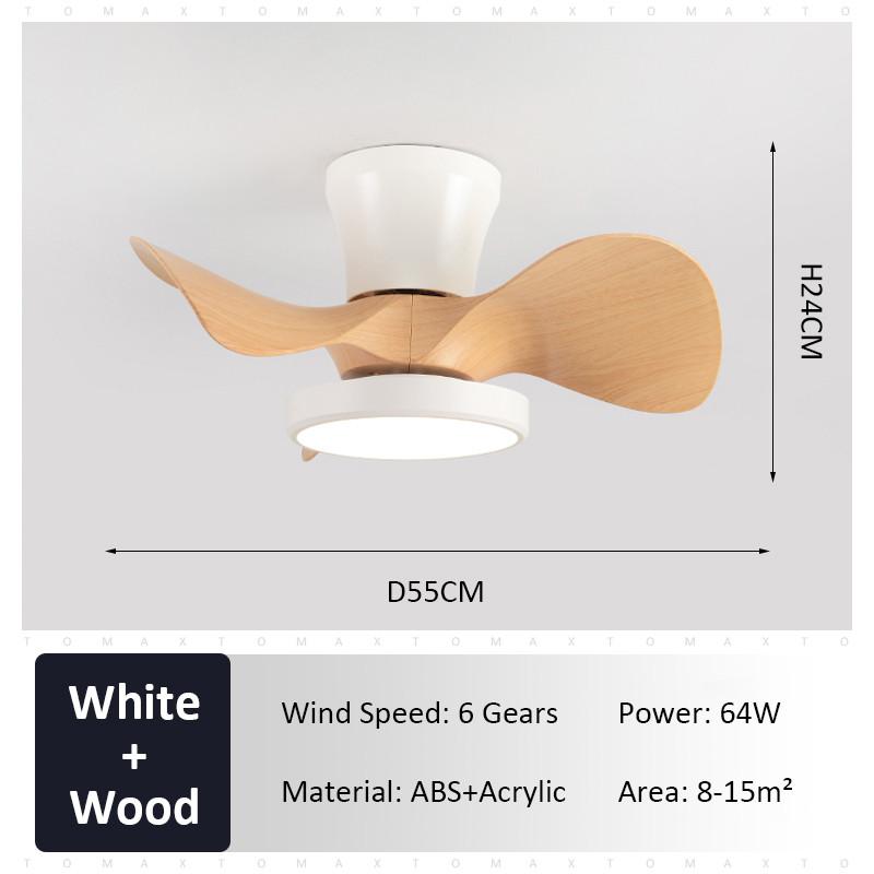 21 Inch 6-Speed Quiet Ceiling Fan Light Adjustable DC Motor Ceiling Fan Lamp Bedroom Dining Room Patio Lighting Ceiling Fan