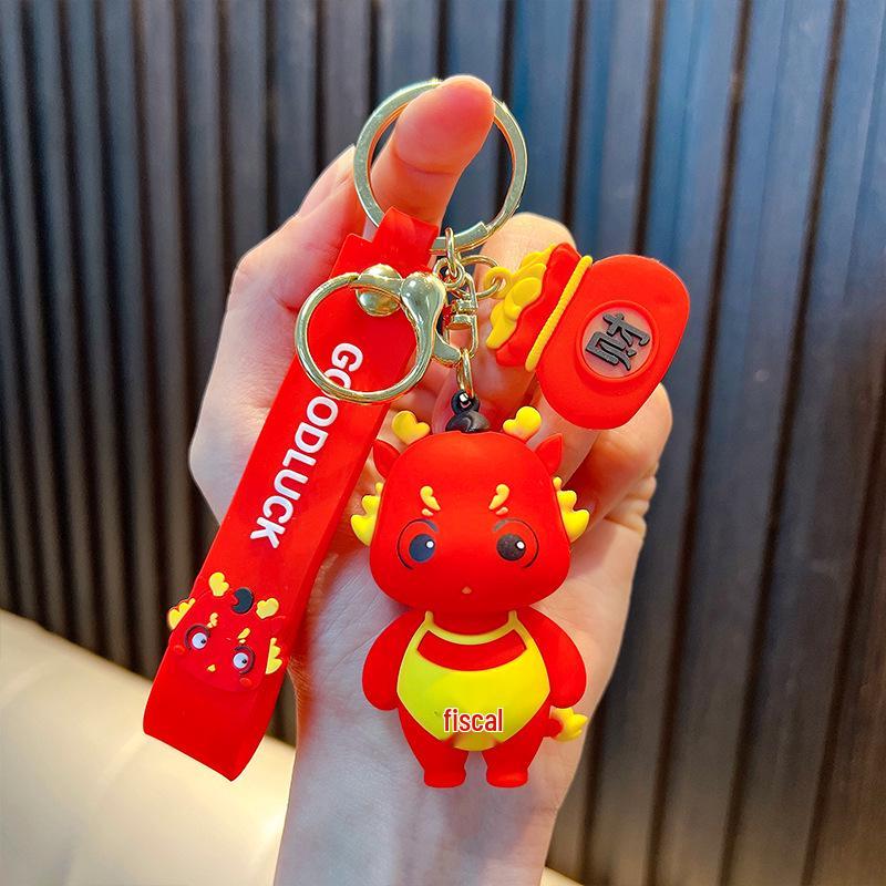 

New Year Chinese Trend Doll Keychain - Couple Car & Backpack Ornament, PVC Gift красный