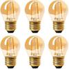 Panledo 2 Watt Vintage Edison LED Bulbs, Globe LED Filament Bulb, 2200K Ultra Warm Light, E26 Medium Base, A15 Amber Glass Antique Gold Tint, 25W