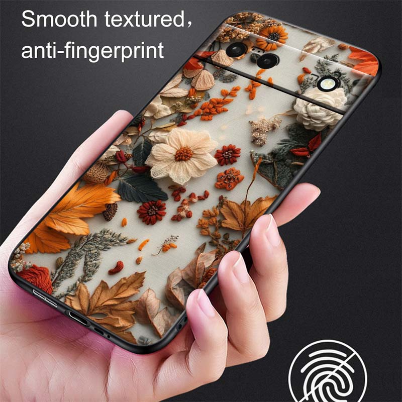 Butterfly flower pattern For Google Pixel 10 9a 9 8A 8 7 7A 6 6A Pro XL 2024 5G Black Soft TPU Silicone Phone Case