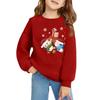 Christmas Day Girls Round Neck Pullovers For Kids Printed Baby Tops