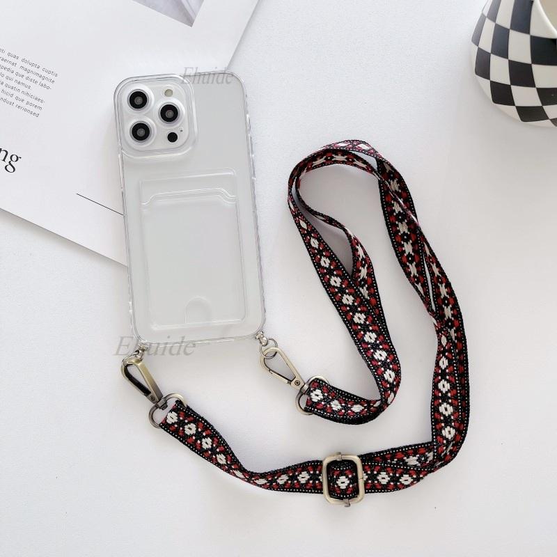 Vintage Strap Case For Samsung Galaxy S25 Ultra S24 FE A36 A06 A16 A55 A35 A15 Crossbody Lanyard Wallet Card Crystal Clear Cover