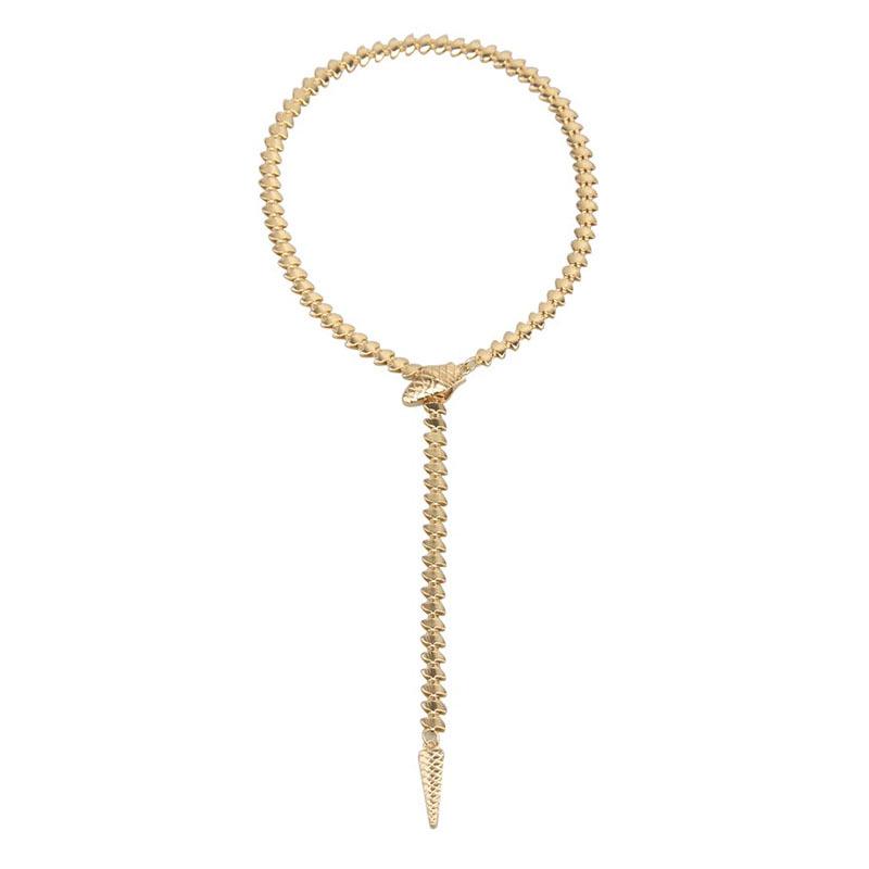 Colier Șarpe pentru Femei 2025 - Stil Nou Fierbinte, Design de Nișă, Choker Lung de Lux Ușor pentru un Aspect de Lanț de Pulover High-End