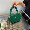 Women's Ruched Handle & Chain Strap in Orange, Pink, White, Green, Ladies Handbags