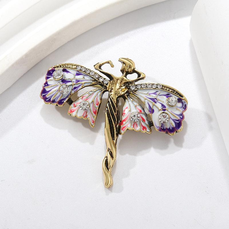 Exquisite Angel Brooches For Women Girls  Butterfly Wings Girl Pins Versatile Shiny Corsage Clothing Accessories Gifts
