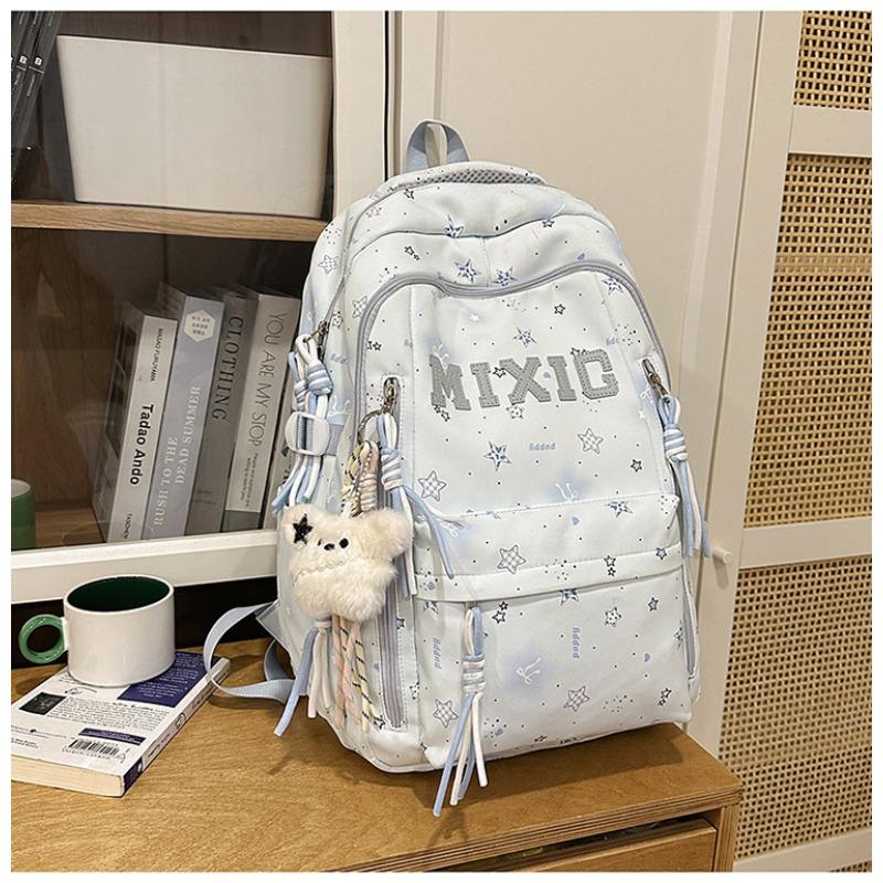 School Bag Women's New Japanese Ins High Value, Fresh and Sweet Star Makeup Bag, Light and Largecapacity Backpack