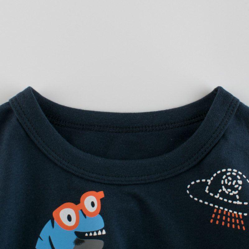 27Kids Trendy Children's Clothing Summer Kids Short-Sleeved T-shirt Dinosaur Pattern Clothes Baby Half Sleeve Boys Tops Pure Cotton