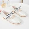 2026 Spring and Autumn New Girls' Leather Shoes Soft Sole Bow Medium Older Children's Princess Children's Single Shoes