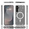 For Samsung Galaxy S25 FE Magnetic Case Glitter Design TPU PC PET Drop Proof Phone Cover