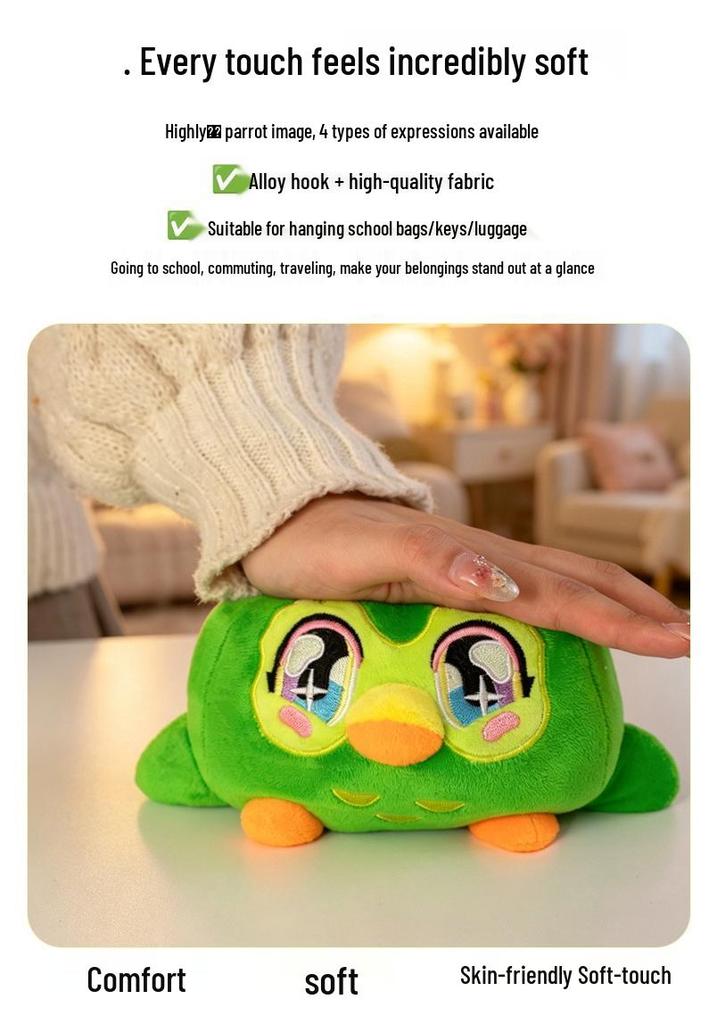 Duolingguo Grüne Eule Plüschtier Puppe