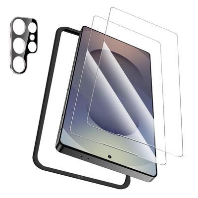 Umoolt Galaxy S25 Ultra Glass Film Camera Film with Guide Frame Tempered Glass Compatible with Galaxy S25 Ultra Protective Film Automatic Adsorption