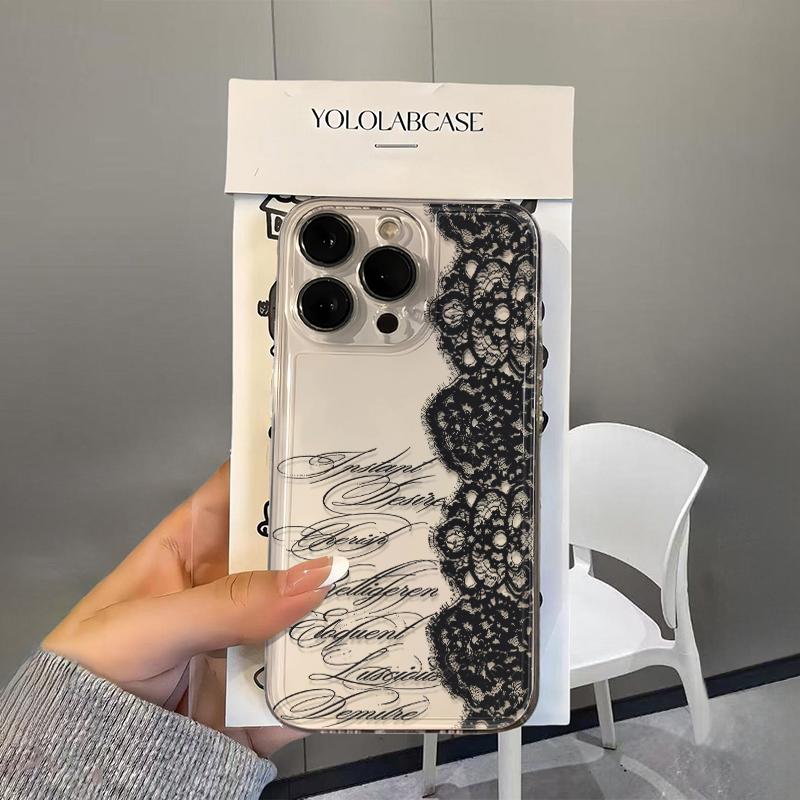 Epc Angel Black Lace Phone Case for Xiaomi Mi 15T 11 11T Poco F7 F5 X7 X6 X5 M7 M4 X4 M3 Pro NFC Lite GT Pro 4G 5G Soft TPU