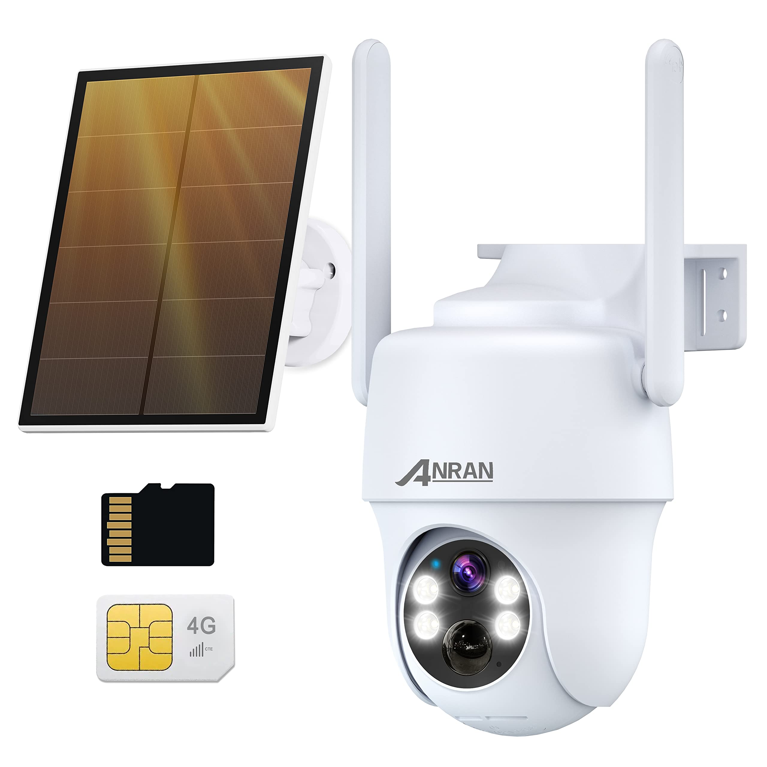 

4G Security No ANRAN 4G Security Solar Battery No 2K Surveillance Surveillance 4G LTE No SIM Night Completely No Power Supply Wide Angle Sound and білий