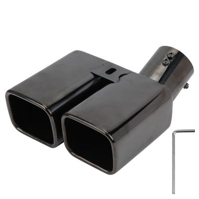 Dual Exhaust Tips Rear Tail Throat Titanium Black for Alphard Style with ID 63mm 2.5in
