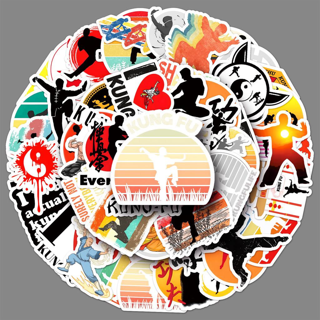 50 Kung Fu Graffiti Stickers Personalized Cool Chinese Style Decorative Mobile Phone Case Suitcase Stickers