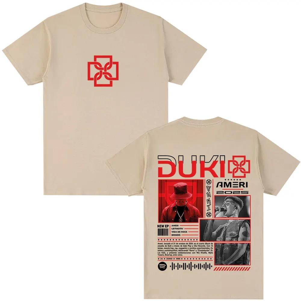 2026 Rapper Duki Ameri World Tour Merch T Shirts Men's Women Fashion Hip Hop Vintage T-shirt Cotton Casual Short Sleeve T-shirts