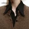 Edition Women's V-Neck Camel Yak Blend Cardigan