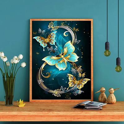 DIY Diamant Malerei Metall Schmetterling Kreuzstich Kit Mosaik Kunst Diamant Malerei voller Kreis/Quadrat Diamant Home Dekoration