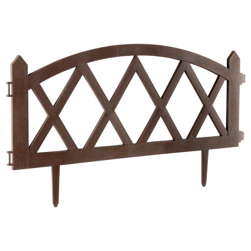 4X Płotek Ogrodowy Brązowy Border Palisada Obrzeże Trawnika Grządki 228 Cm