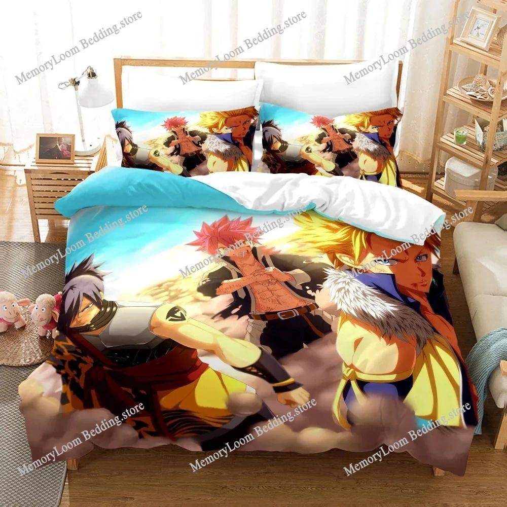 Stampa 3D Anime Fairy Tail Logo Natsu Set Letto Ragazzi Ragazze Misura Singola Queen Copripiumino Federa Letto Bambini Adulti Tessili per la Casa