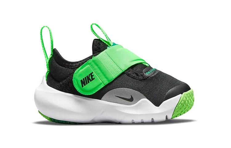 Nike Flex Advance Slip Resistant, Abrasion Resistant, Breathable Low Top Running Shoes Black Green Infant And Toddler CZ0188-004