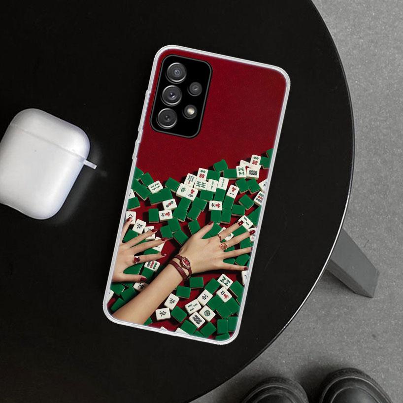 Creative Mahjong Phone Case Cover for Samsung Galaxy A12 A22 A32 A52 A72 A02S A51 A50S A31 A20S A10S Note 20 Ultra 10 Plus Galax