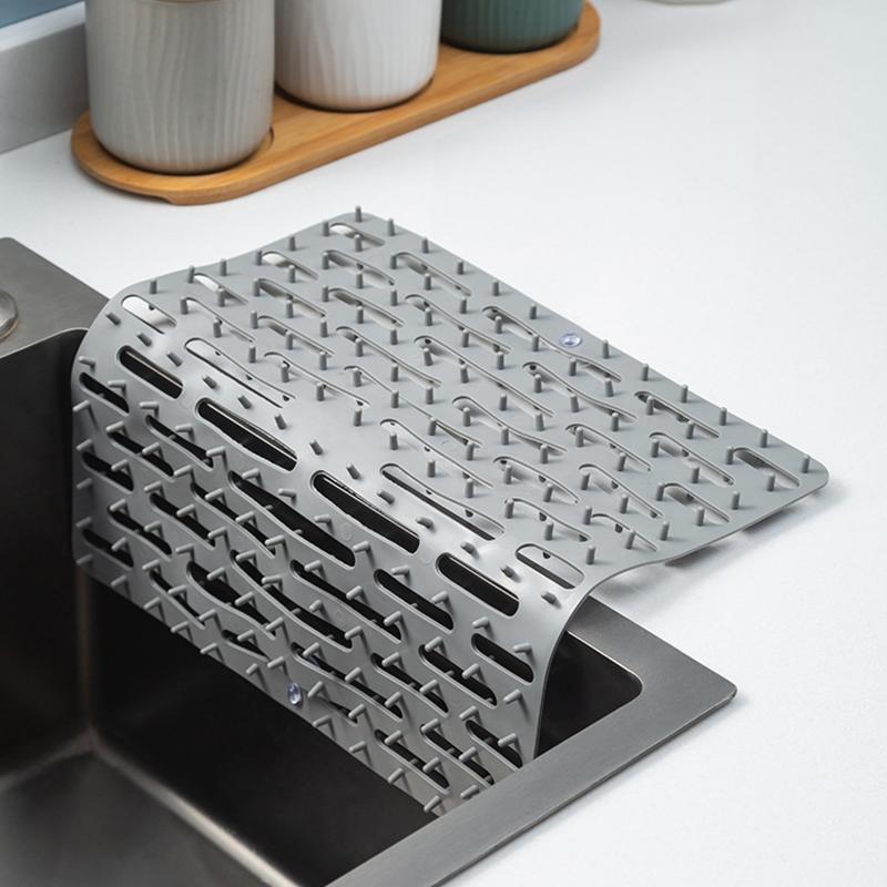 Silicone Sink Saddle Glassware and Sink Protector Mat Non-slip Sink Divider Mat for Kitchen, Pots, Pans and Dishes