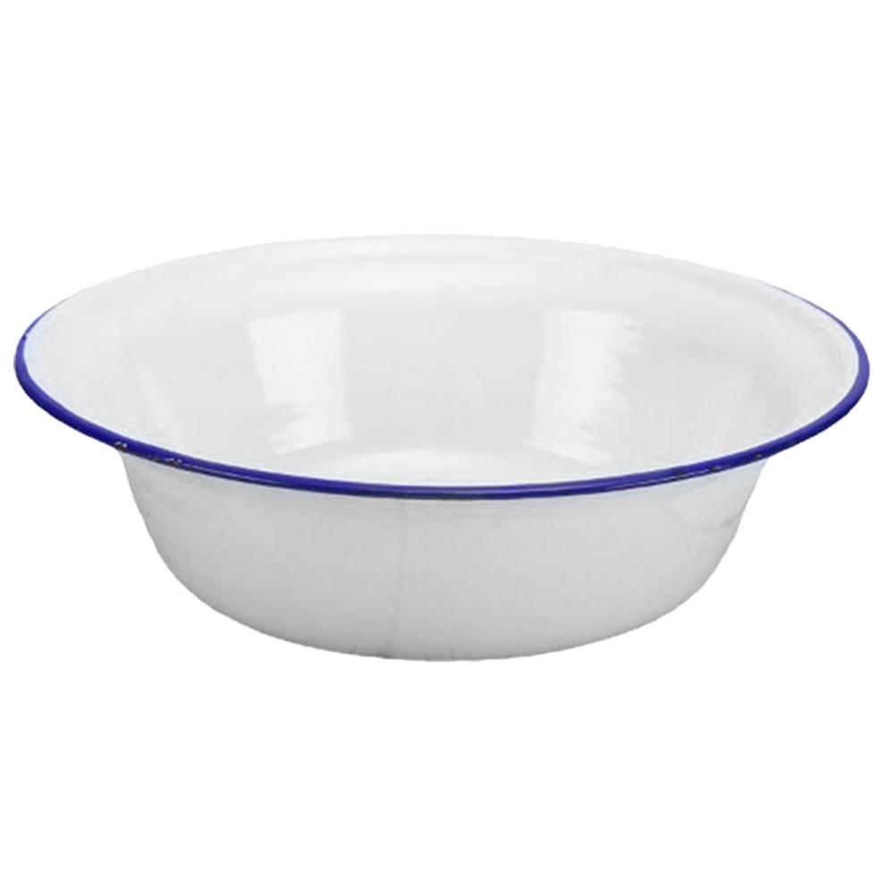 Vintage Enamel Basin Enamel Mixing Bowl for Kitchen Soup Serving Salad Food Prep Retro Dough Rice Washing Bowl