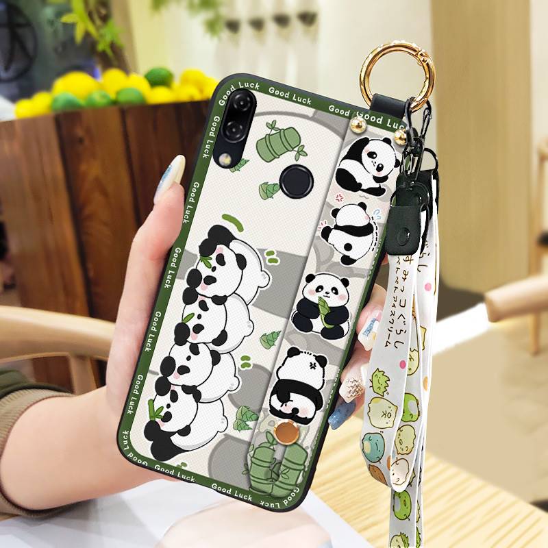 Protective Cute Phone Case For ASUS ZenFone 5 ZE620KL/ZS620KL Wristband Cartoon Panda Wrist Strap Lanyard Shockproof