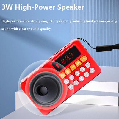 Mini Pocket FM Radio Portable LED Display Radios Receiver Rechargeable Bluetooth Speaker Support Recording TF Card USB Heaset