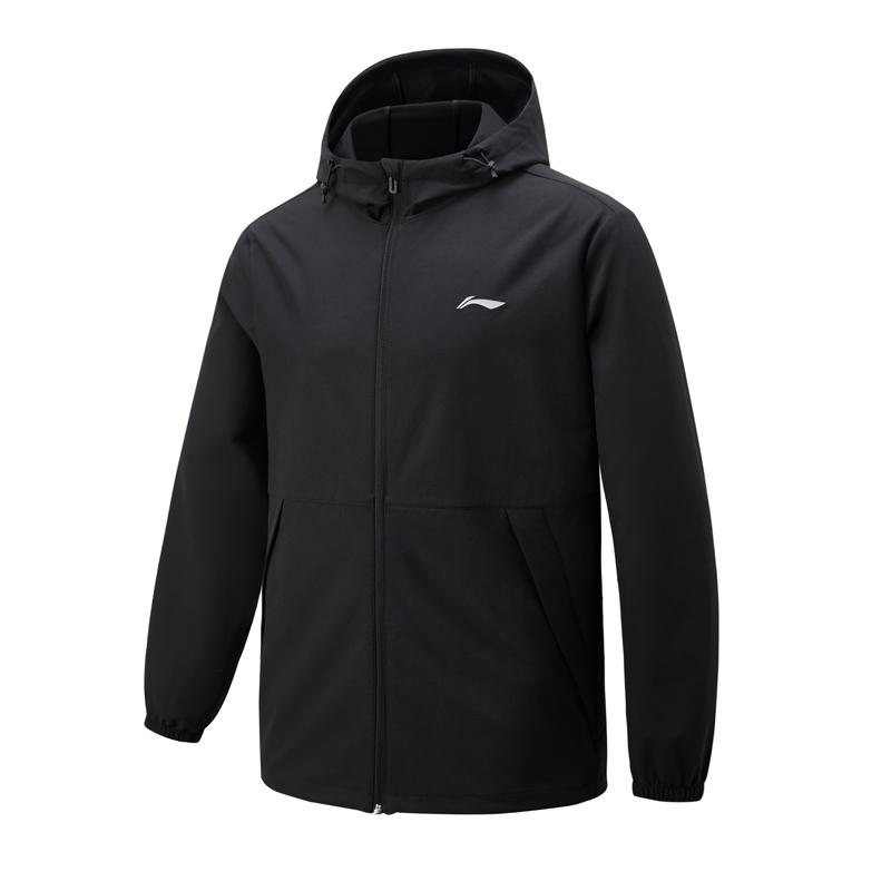 Li Ning Logo Comfortable Hooded Jacket Men Jackets Black AFDU463