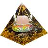 DANNY LIB Orgonite Pyramid, Pyramid-shaped, Obsidian, Rose Quartz, Om (Sacred Sound), Resin, Chakra, Triangle, for Purification