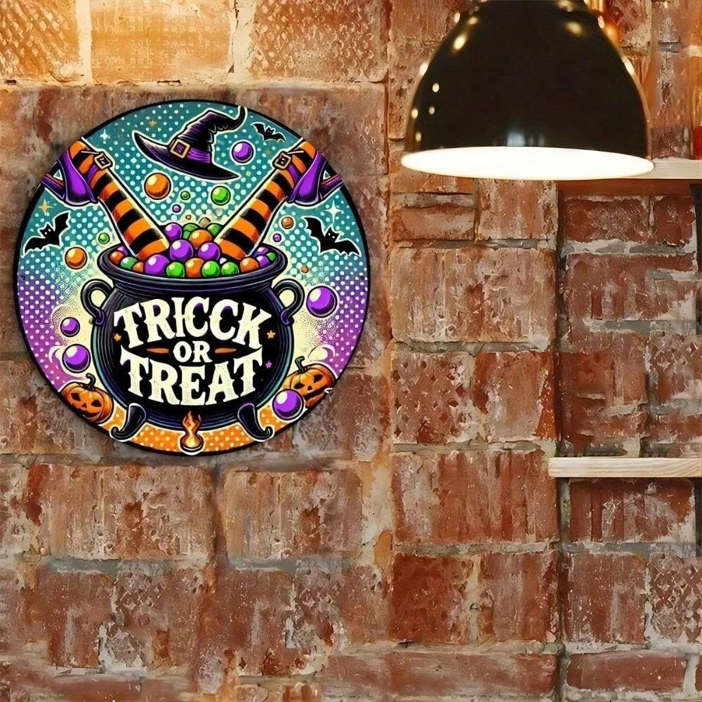 Halloween Metal Wall Art Poster 8x8 Inch Kitchen Decor