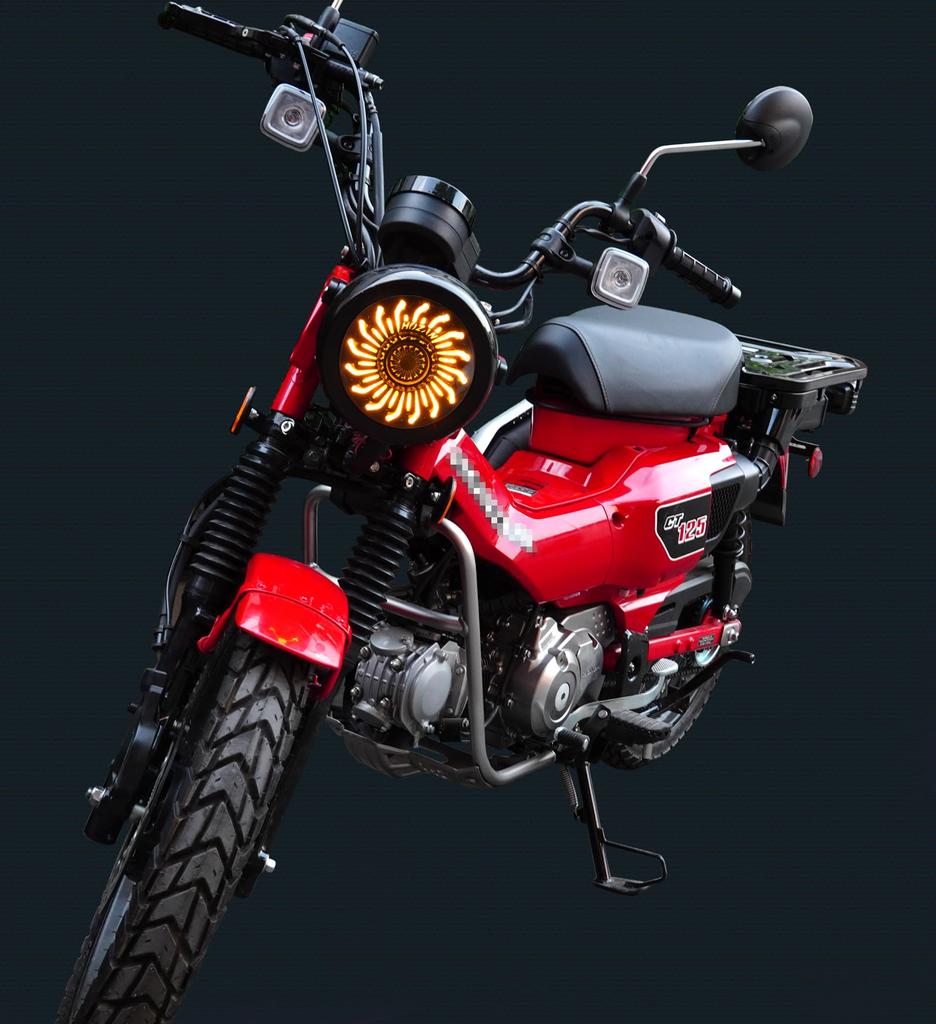 HENGTUAOTO Hunter Cub CT125 Exclusive Inch LED Headlight Chrysanthemum Petal DRL Headlight Fixing Ring Dedicated Adapter Cable with Ballast Applicable