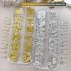12 Grids Christmas Metal Slice Xmas Tree Snowflake Lollipop Gear Star Gold Silver Nail Art Sequins Decorations Manicure Charms
