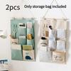 1/2pcs Linen Cotton 7Pocket Wall Hanging Storage Bag Door Back Organizer For Dorm Sundries