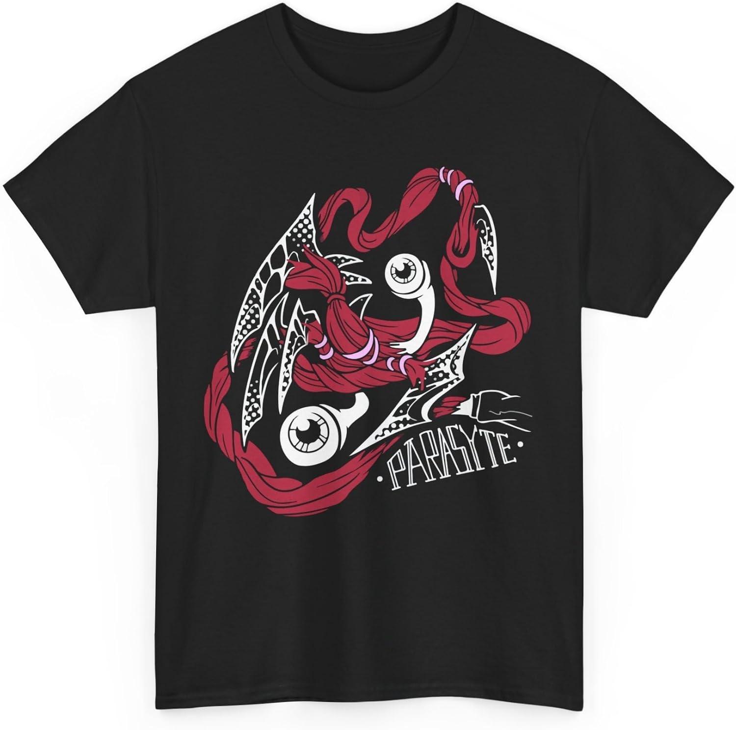 Parasyte Anime T Shirt Merch Casual Short Sleeved T Shirt Unisex Tee S чёрный