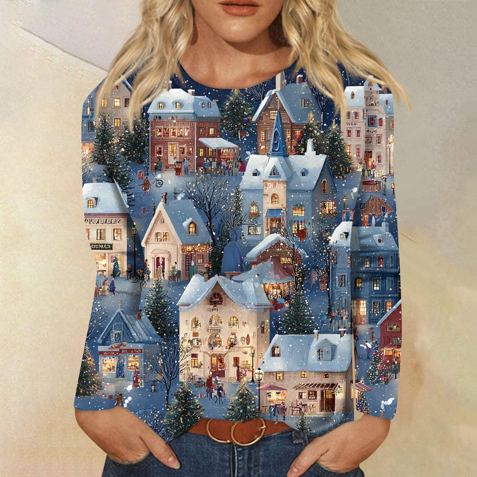 

Женская модная повседневная кофта с длинным рукавом и принтом, с круглым вырезом L