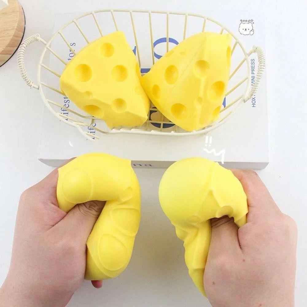 Squeeze Toy Simulation Cheese Squeeze Toys Sticky Soft Decompressing Pinching Cheese Cute Slow Rebound Relief Relax Toys