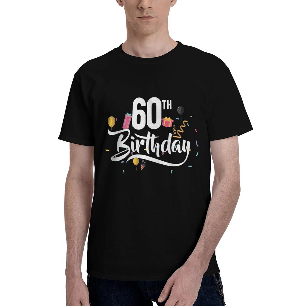 60th birthday Men T Shirt 60 Birthday Vintage Tees Short Sleeve Round Collar Cotton Party Clothing TShirt