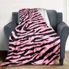 1Pc Pink Tiger Stripes Blanket Soft And Comfortable Casual Warm Camping Travel Christmas Halloween Xmas Gift M924189