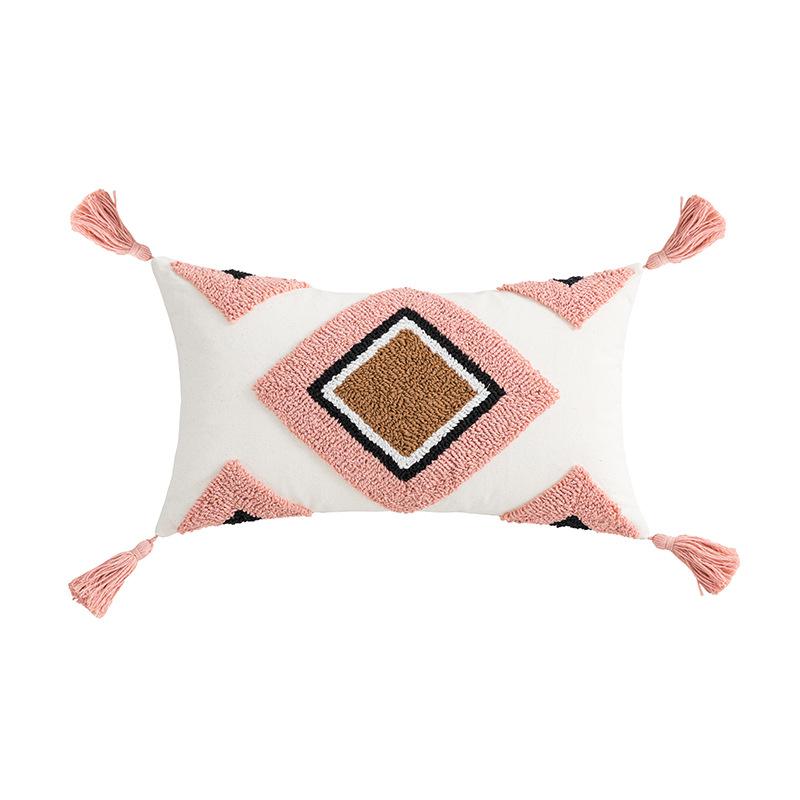 Nordic Pillow Ins Tufted Tassel Cushion Living Room Sofa Pillow Waist Pillow Case