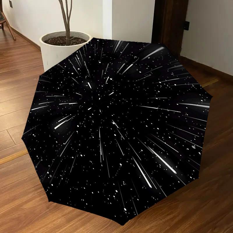 1 Stück Weltraum Sterne Regenschirm - 8 Speichen verstärkt, Automatisches Öffnen, Leicht & Langlebig, Niedliches Modeaccessoire für Draußen - K1236