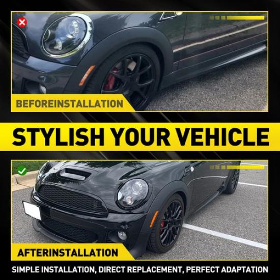 2x Amber Side Fender Front Marker Light Housing For Mini R55 Clubman 2005-10