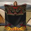 Black Maori Tribal Pattern Blanket for Sofa Bed Travel Camping Living Room Office Conditioning Blanket for All Seasons Gifts