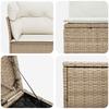 Sofa Set 5 Pcs. Beige and Cream White Poly Rattan and Steel